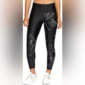 Nike Reflective Print Speed Tight Fit Running Leggings
